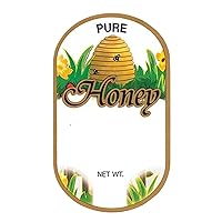 Customizable Golden Skep Honey Labels, Self-Adhesive, Easy-to-Apply, Boost Honey Sales, Multi-Surface Applicable, Roll of 250 (1 3/4