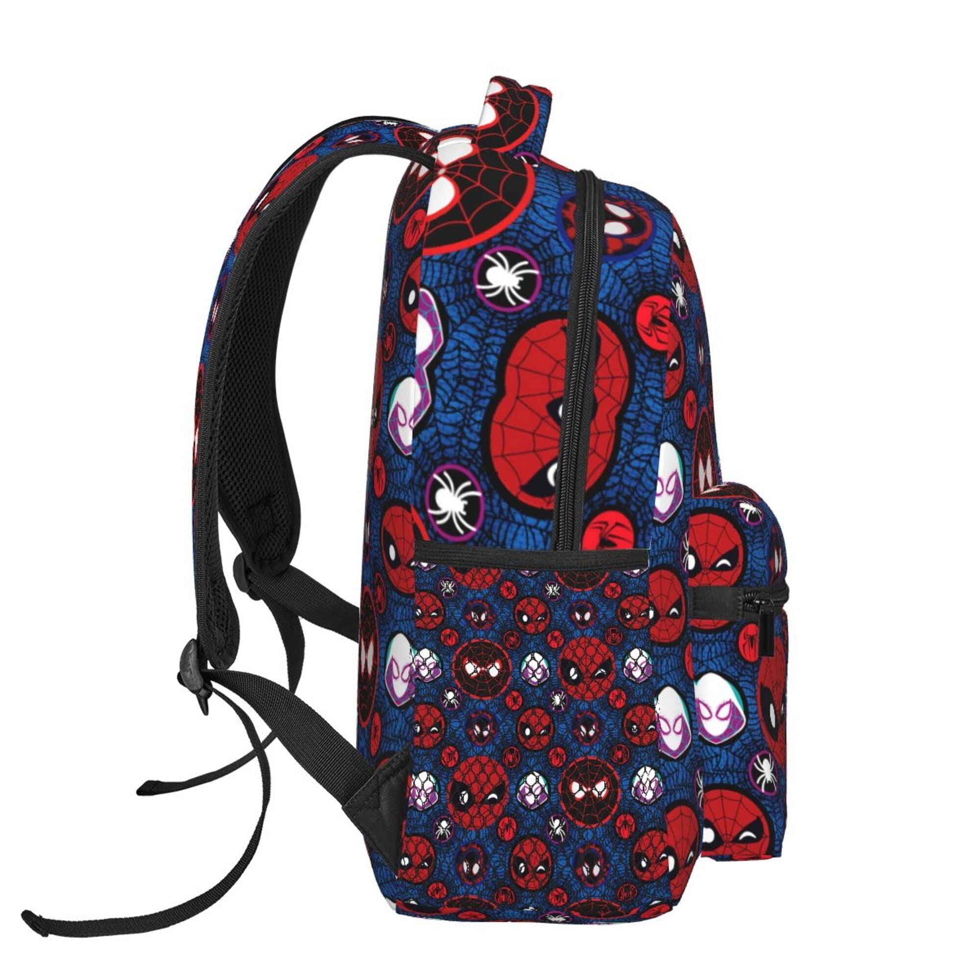 Megar Spider Backpack 15.6 Inch Backpacks Boys Superhero Bookbag Lightweight Casual Daypack Travel Bag (Red)
