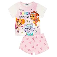 Paw Patrol Girls Pyjama Set | Kids T-Shirt & Shorts PJs Loungewear | Skye Everest & Liberty Pajama Nightwear for Children