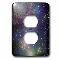 3dRose lsp_112990_6 Stars Galaxies and Nebulas Navy Night Sky Blue and Purple Space Photography Collage Astronomy 2 Plug Outlet Cover