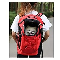 Dog Carrier Backpack Pet Puppy Cat Travel Bag Sport Sack with Ventilated Breathable Mesh Head-Out Safety Straps Buckle Support, Soft Lambswool Bottom for Travel Hiking Walking Outdoor Driving