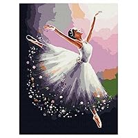 Painting By Numbers Set Ballerina in White 40x50 - set for painting by numbers, self-painting for art lovers, children and adults, creative leisure activities