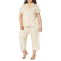 Karen Neuburger Women's Plus Size Short Sleeve Girlfriend Capri Pajama Set