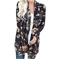 Womens Lightweight Duster Kimono Cardigan Checkered Puff Sleeve Halloween Cardigans Open Front Drape Blouses Tops