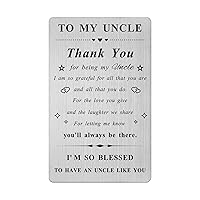 Uncle Birthday Card Gifts from Nephew Niece - Best Uncle Gifts for Men - Uncle Birthday Wedding Engraved Wallet Card Gifts