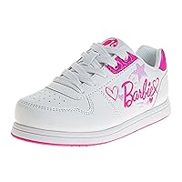Barbie Girl Sneakers for Girls - Tennis Athletic Slip on Lace up Pink Shoes (Size 8-3 Toddler/Little Kid/Big Kid)