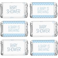 Pack of 90, Baby Shower Candy Wrappers, Mini Candy Bar Miniatures Wrappers Chocolate Bar Label Stickers for Boy,Girl Baby Shower Decor (No Candy) (Baby Elephant)
