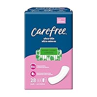 Carefree Ultra Thin Pads, Super/Long Pads Without Wings, 28ct (Pack of 1)