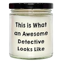 Funny Detective Gifts for Mom | 9oz Vanilla Soy Candle | This is What an Awesome Detective Looks Like Gifts from Daughter | Mother's Day Unique Gifts for Mother | Detective Mom