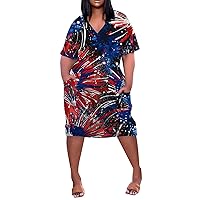 Sundresses for Women 2024, Womens Business Casual Clothing 4Th of July Summer Dresses Plus Size Dress, L, 5XL