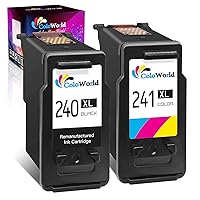 ColoWorld Remanufactured Ink Cartridge Replacement for Canon PG-240XL CL-241XL for Pixma MG3620 MG3600 MX452 MG2120 MG3520 MX472 MG3220 MX432 MG2220 MX512 MG3122 MG3222 Printer (1 Black, 1 Color)