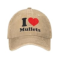 I Love Mullets Trucker Hat Black Vintage Dad Hats Washed Distressed Cowboy Baseball Cap