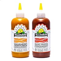 Original Ghost Pepper & Habanero Hot Sauce Bundle by Yellowbird - Includes 1x Ghost Pepper Hot Sauce(19.6oz) and 1x Habanero Hot Sauce(19.6oz) - Plant-Based, Gluten Free, Non-GMO - Homegrown in Austin