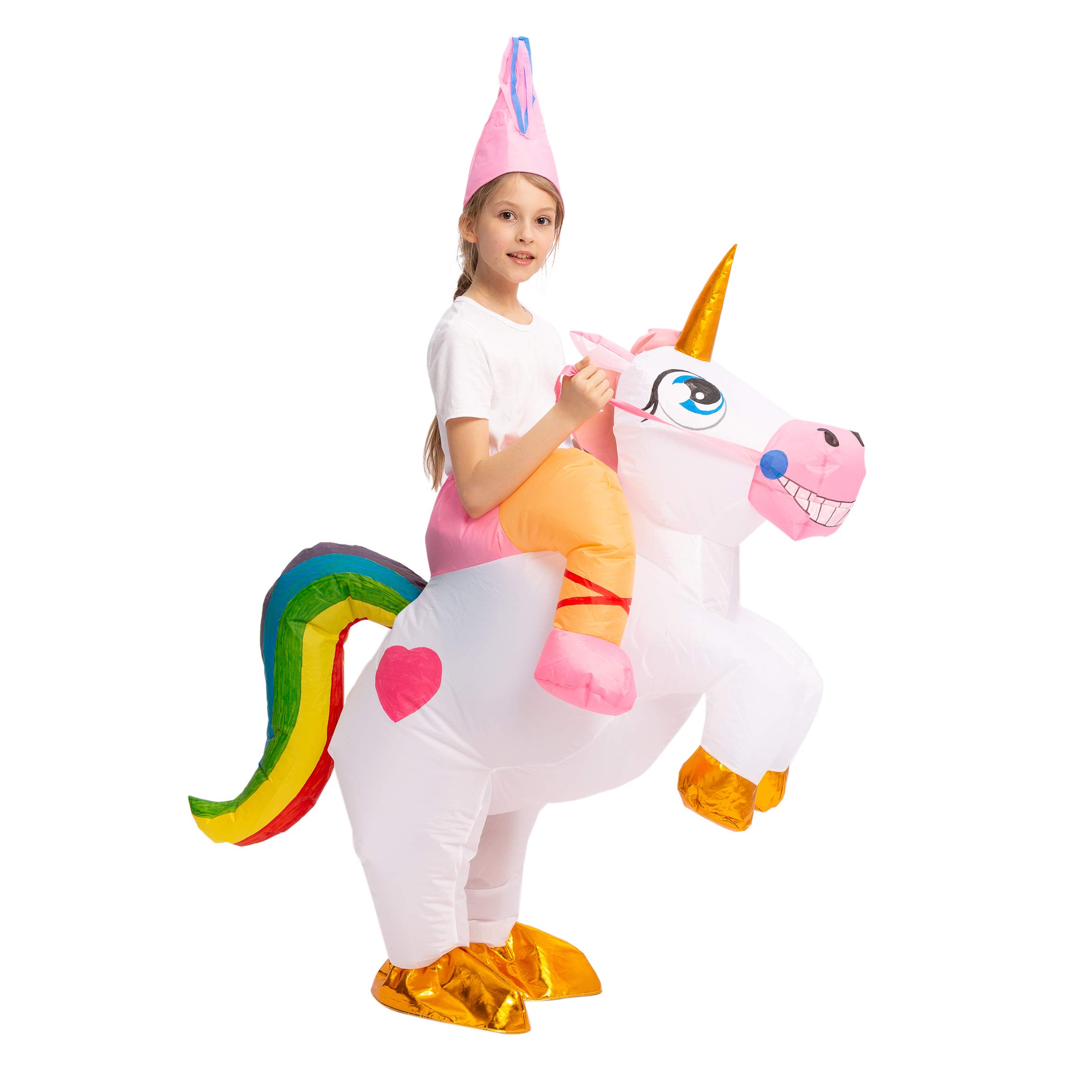 Spooktacular Creations Inflatable Costume Unicorn Riding a Unicorn Air Blow-up Deluxe Halloween Costume