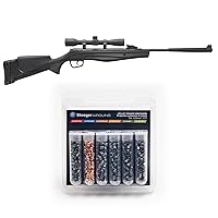 Stoeger S3000-C Compact Airgun Combo - .177 Caliber - Black Synthetic with Fiber-Optic Sights Combo - Includes 4 x 32 Scope + Stoeger X-Pellet Sampler, 177 Caliber, 215 Count