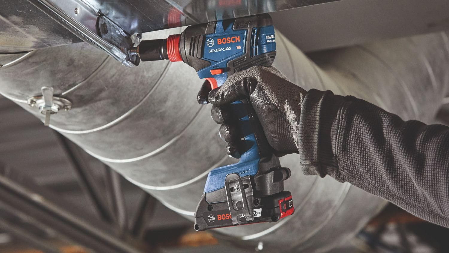 BOSCH GXL18V-240B22 18V 2-Tool Combo Kit with 1/2 In. Hammer Drill/Driver, Two-In-One 1/4 In. and 1/2 In. Bit/Socket Impact Driver/Wrench and (2) 2 Ah Standard Power Batteries