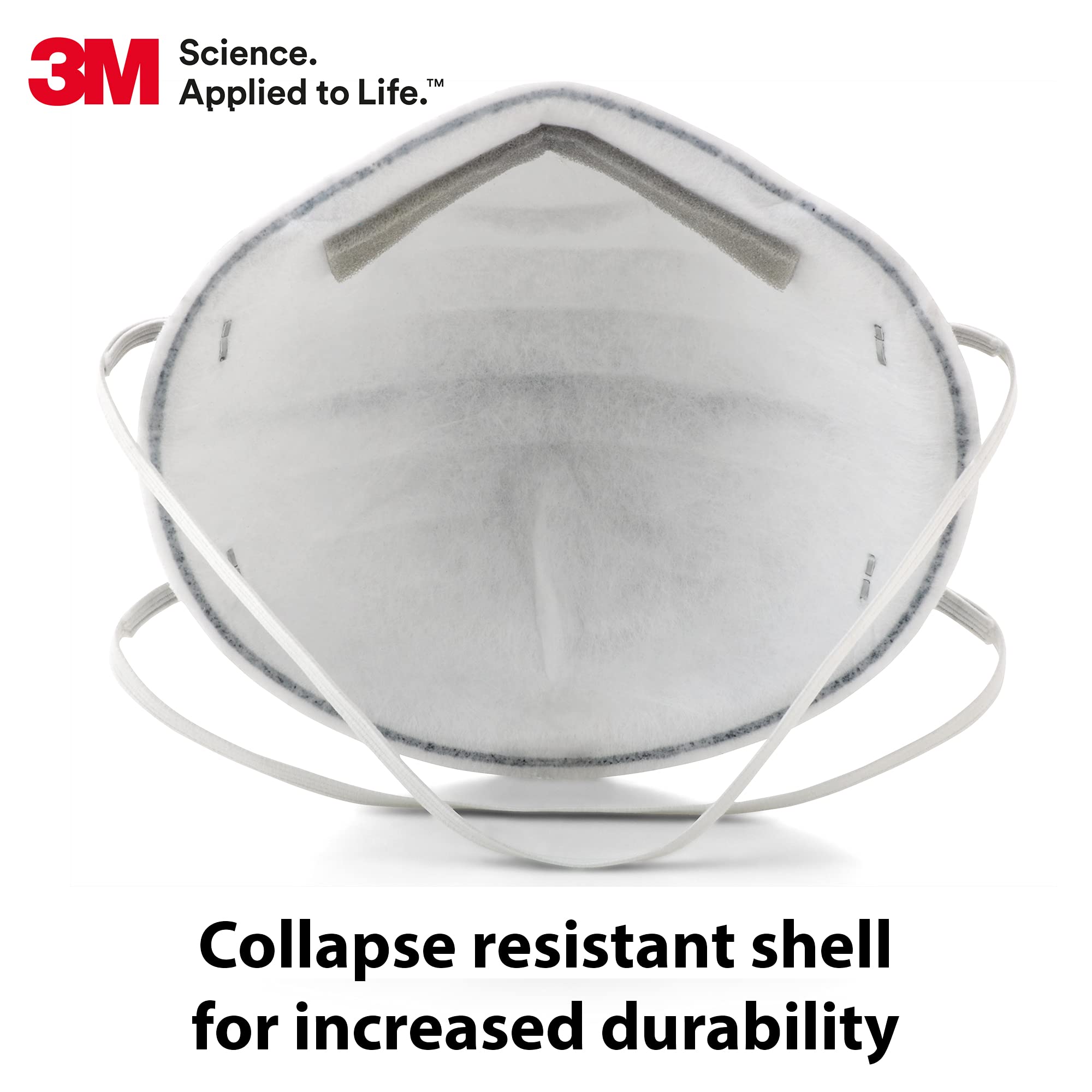 3M Particulate Respirator 8247, Pack of 20, R95, Nuisance Level Organic Vapor Relief, Braided Comfort Strap, Carbon Filter Material, Disposable General Purpose for Dust and other Particles