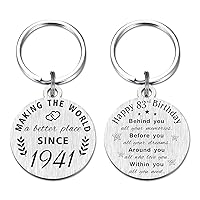 83rd Birthday Gifts for Women Men, 83 Year Old Birthday Keychain, Born in 1941 Gifts, 1941 Birthday Decorations