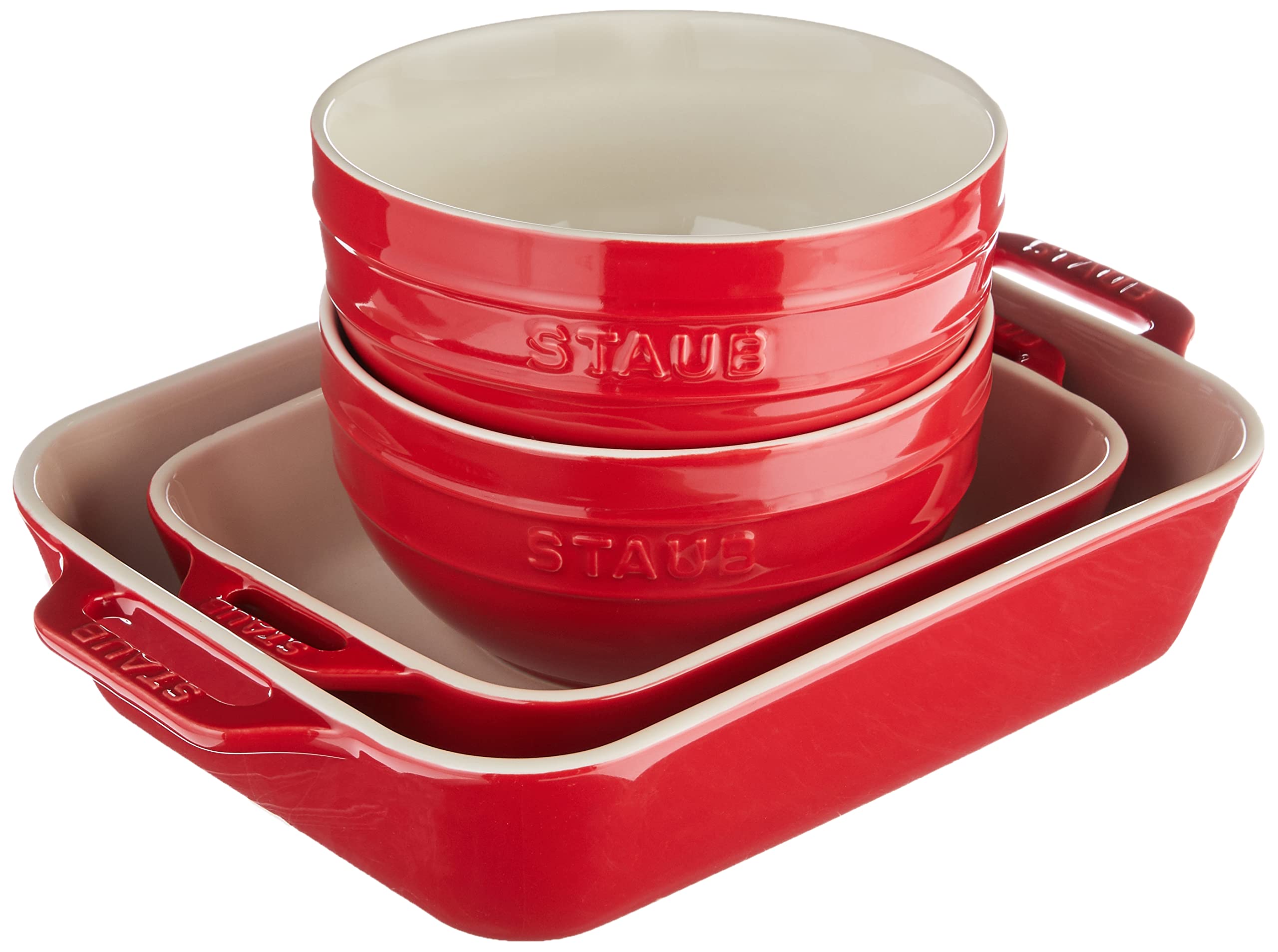 Staub Ceramic bakeware Set, 4-pc, Cherry