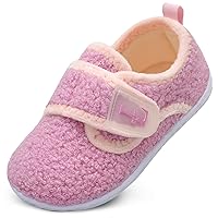 L-RUN Toddler Slippers for Girls Boys Warm Household Shoes Kids Winter Slippers with Microfleece Lining for Indoor Outdoor