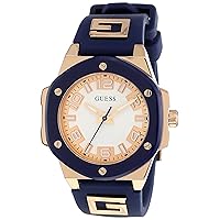 GUESS Ladies 38mm Watch - Blue Strap Blue Dial Two-Tone Case