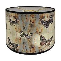 Royal Designs, Inc. Trendy Decorative Handmade Drum Shade, Made in USA, 10in, HBC-8001-10, Butterfly