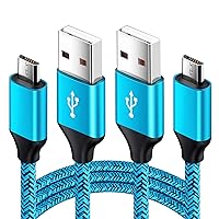 Micro USB Cable, 2-Pack 6FT Phone Charger Power Cords Android Long Fast Charging Cables Compatible with Samsung Galaxy J7 S6 S7 Edge J3,Note 3 4 5,Tablet S2 S4, LG Stylo 2/3 Plus, Kindle Fire 7 8 10