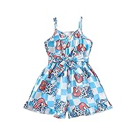 Kids Girl 4th of July Jumpsuit Summer Toddler Cute Clothes Sleeveless Star Print Romper Shorts
