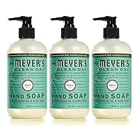 MRS. MEYER'S CLEAN DAY Hand Soap, Made with Essential Oils, Biodegradable Formula, Basil, 12.5 fl. oz - Pack of 3