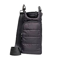Crossbody HydroBag | Quilted Water Bottle Carrier & Strap | Stylish Puffer Tote for Water Bottle