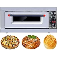 Commercial Pizza Oven Countertop,Single Deck Layer, 220V 3200W Stainless Steel Electric Pizza Oven,Multipurpose Indoor Pizza Maker for Restaurant Home Pretzels Baked