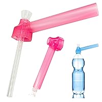 Resuable Screw on the Bottle Converter, Portable Water Straw Kit (1 Pack,Pink)