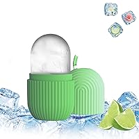 Silicone Ice Roller for Face and Eye, Ice Facial Roller Ice Holder for Face, Face Ice Mold Ice Holder for Face, Ice Face Roller Skin Care, Face Icers Reusable Ice Cube Roller, Green