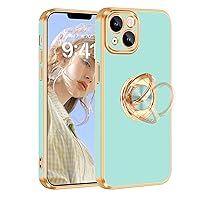 Fingic for iPhone 14 Case[with 360° Ring Holder Stand] [Support Magnetic Car Mount ]Kickstand Phone Case for Women Girls Boys Slim Fit Thin Shockproof Phone Cover Case for iPhone 14,6.1 inch,2022,Teal