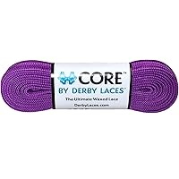 Derby Laces CORE Narrow 6mm Waxed Lace for Figure Skates, Roller Skates, Boots, and Regular Shoes (Grape Purple, 120 Inch / 305 cm)