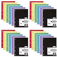 Mead Spiral Notebook, 24 Pack, 1-Subject, Wide Ruled Paper, 7-1/2