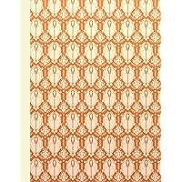 Damask Dotted Journal: 8.5 X 11 Dot Grid Notebook For Writing, Drawing Sketches, Outlining Projects And Note-taking, Retro Orange Ornament Damask Pattern Cover - 5 X 5 Dotted Paper