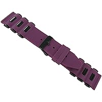 24mm Milano Trendy Silicone Purple Waterproof Black Tone Insert Replacement Watch Band