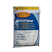 Replacement Micro Filtration Vacuum Cleaner Dust Bags Designed to fit Sharp PU-2 Uprights