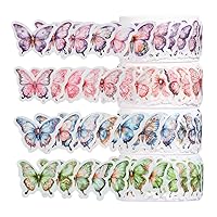 400 Pieces Butterfly Washi Tape Stickers, 4 Rolls Washi Masking Tape Colorful Decorative Butterfly Sticker for Scrapbooking Journaling Supplies Card Making DIY Craft Planner