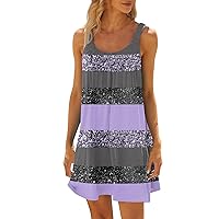 Dresses for Women 2024 Fashion Summer Beach Casual Print Sleeveless Cute Sling Dress