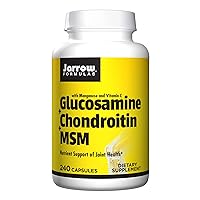 Jarrow Formulas Glucosamine 1500 mg + Chondroitin 1200 mg + MSM 300 mg Per Serving - 240 Capsules - 60 Servings - Joint Health Complex - Nutrient Support for Joint Health - With Vitamin C & Manganese