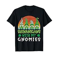 St Patricks Day Gnome Let Shenanigans Begin Shamrock Gnomes T-Shirt