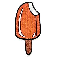Nipitshop Patches Bite Ice Cream Wood Orange Fruit Retro Fun Dessert Sweets Kids Embroidered Applique Iron-on Patch New for Clothes Backpacks T-Shirt Jeans Skirt Vests Scarf Hat Bag (icecream4)