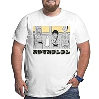 Anime Goodnight Punpun Big and Tall Shirt Men's Summer Crew Neck Short Sleeve Plus Size Cotton Tees