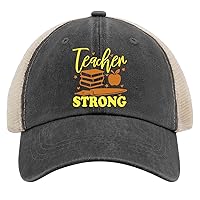 Teacher Strong Hat for Mens Baseball Cap Low Profiles Washed Ball Caps Adjustable
