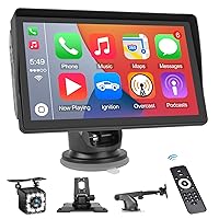 Camecho Wireless Apple Carplay & Android Auto, 7 Inch Touchscreen Automatic Multimedia Player, Car Stereo with Mirror Link/Siri/Car Play GPS Navigation/FM/Bluetooth/Navigation Screen for All Vehicles