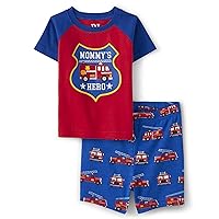 Toddler Boy Sleeve Top and Shorts Snug Fit 100% Cotton 2 Piece Pajama Set