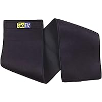 GoFit Double Neoprene Waist Trimmer - Thick Waist Trainer for Men and Women,Black,One Size,GF-2XNWT