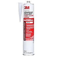 3M Marine Adhesive Sealant Fast Cure 5200 (06520) Permanent Bonding and Sealing for Boats and RVs Above and Below the Waterline Waterproof Repair, White, 10 fl oz Cartridge